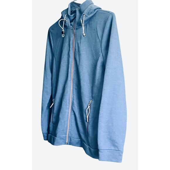 STREET ONE LONG SLV FRONT ZIP HOODIE WITH DRAWCORD, WOMENS, L-SKY BLUE-2 POCKETS - Picture 7 of 12